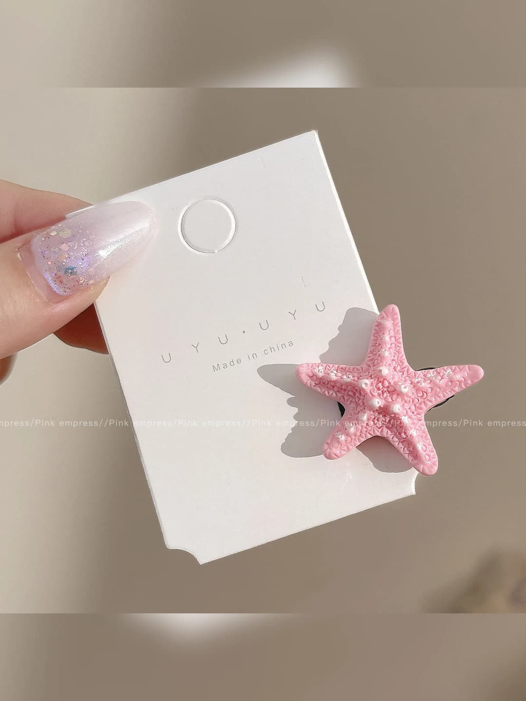 2# Star clip - pink, base ~2 cm