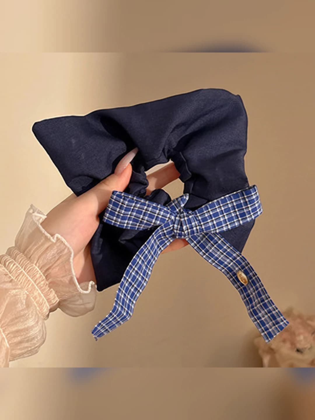 Denim, plaid ribbon