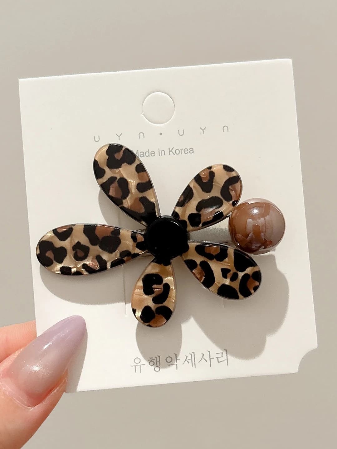 1# Leopard flower clip 1 pc ~6.5 cm