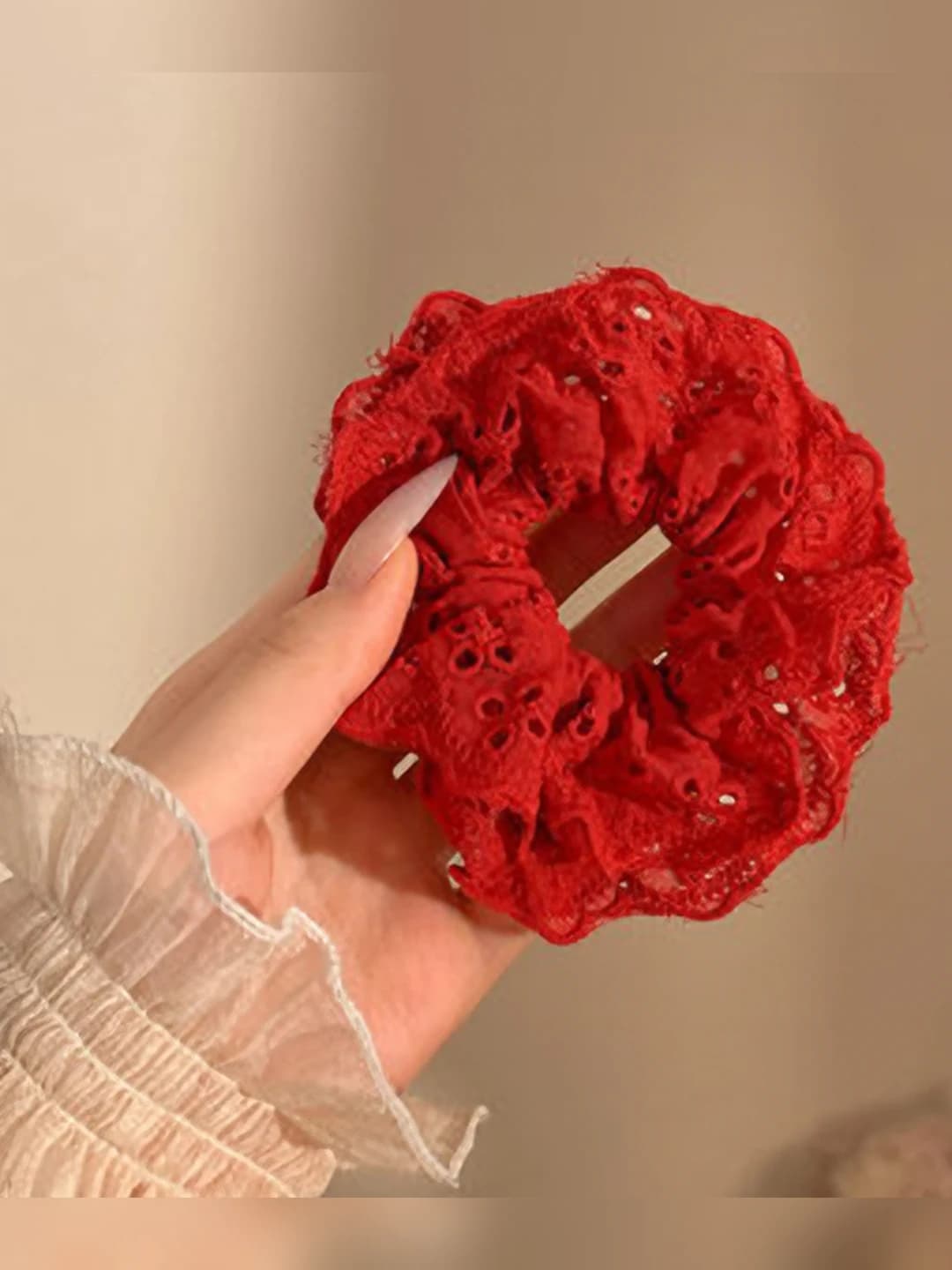 12# Red lace cutout double layer 12 cm