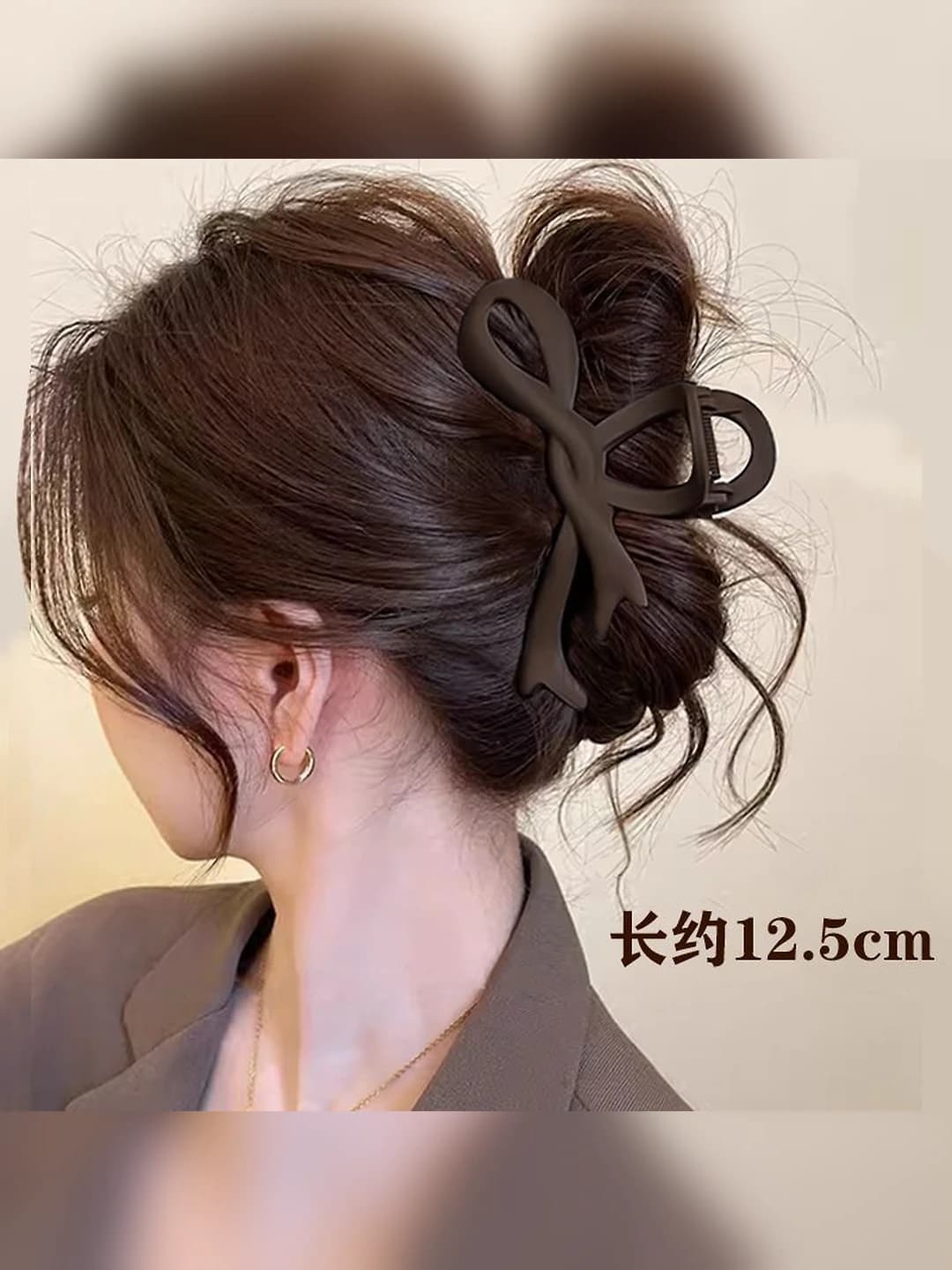 6# Dark coffee bow clip 11cm