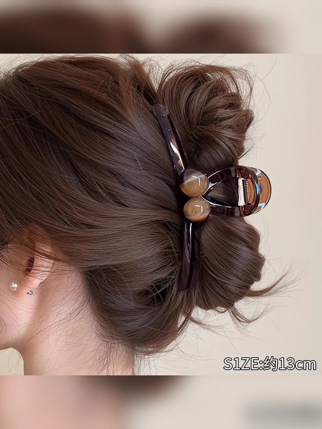 1# Brown gradient double pearl 12.5cm