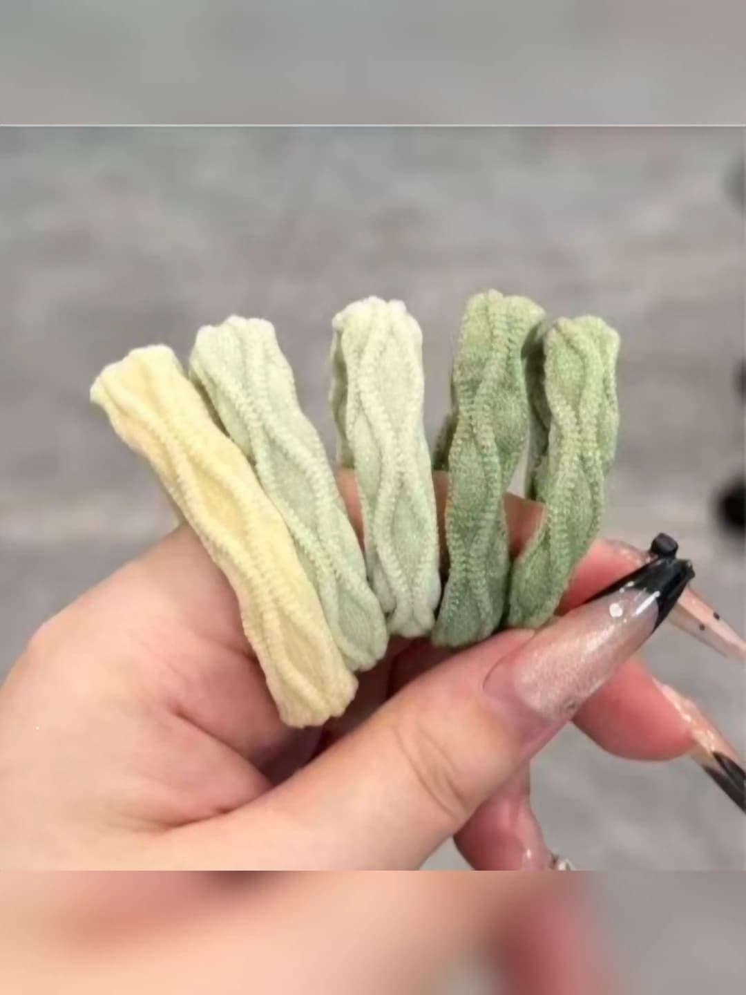 7# Matcha green - rhombus, 5-piece set, ~4.5 cm