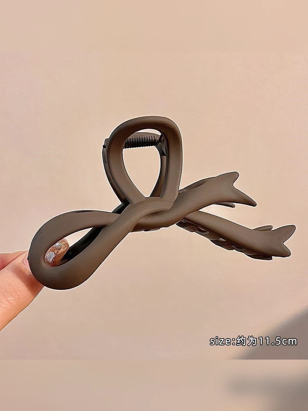 6# Тёмно-кофейный бантик зажим 11cm