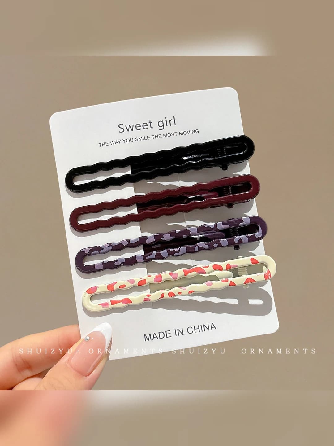 4# Wavy barrette - 4-piece set