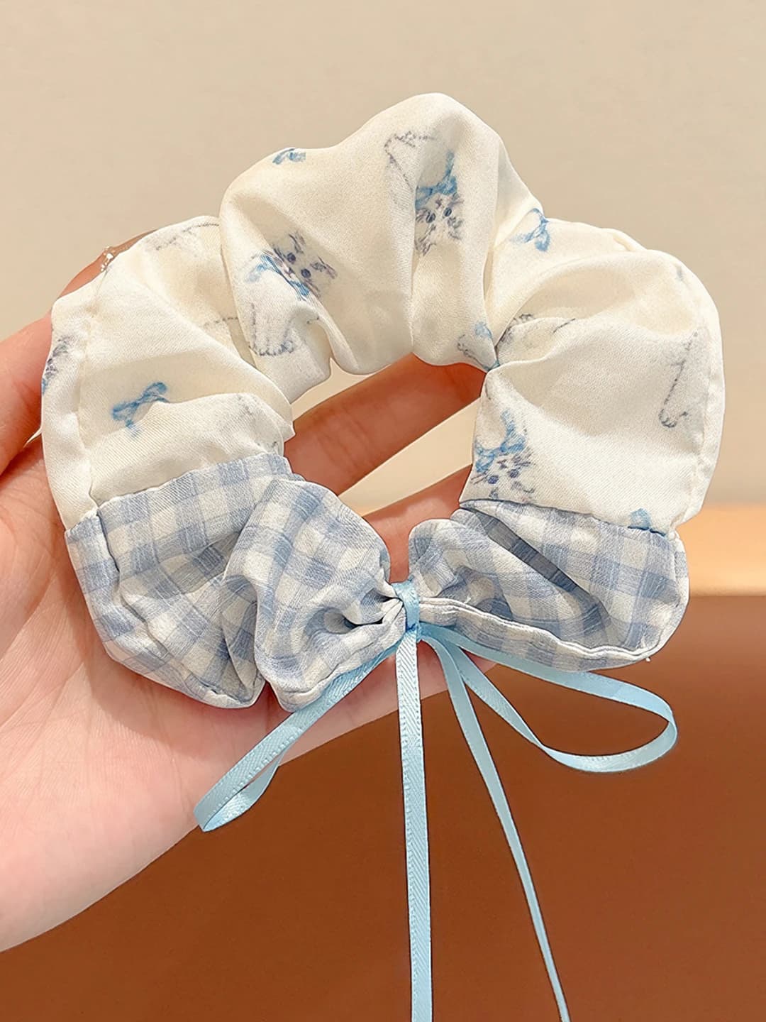 1# Синий клетка котик резинка 12cm