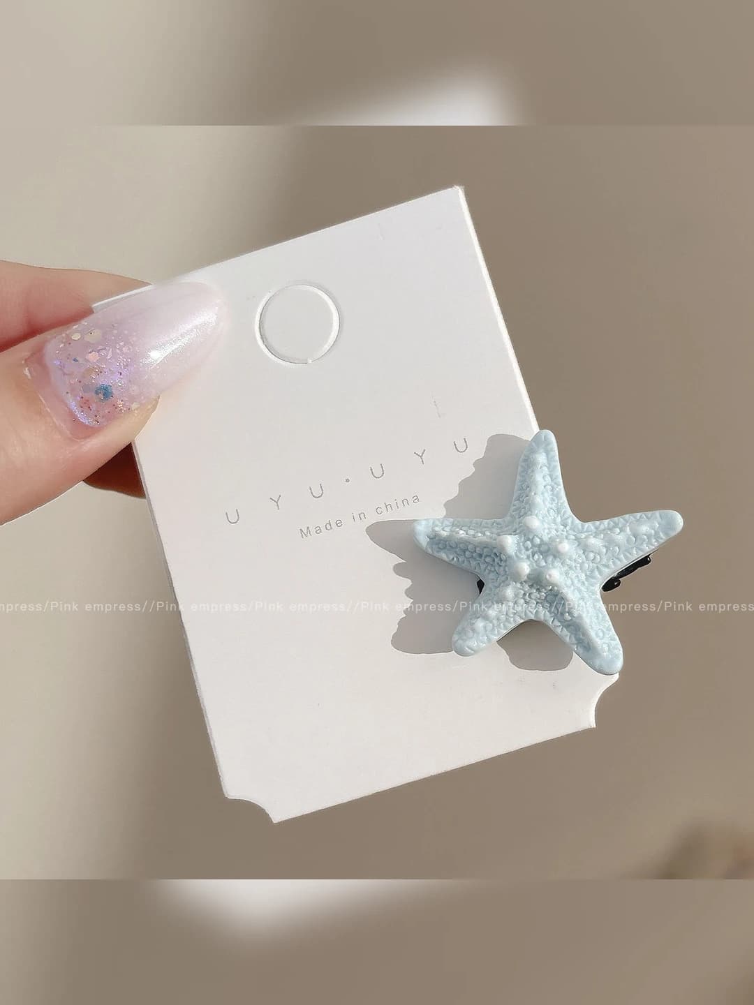 3# Starfish clip - Blue, base ~2 cm