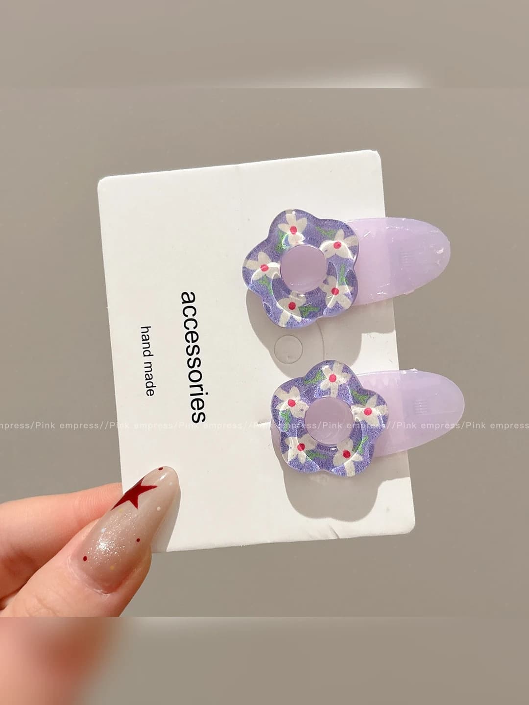 2# Flowers pair-purple 4 cm