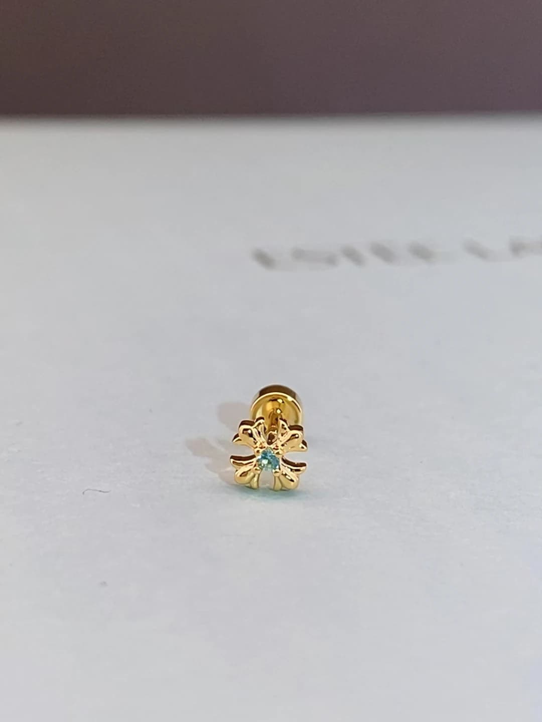 Teal gold cross, 1 pc