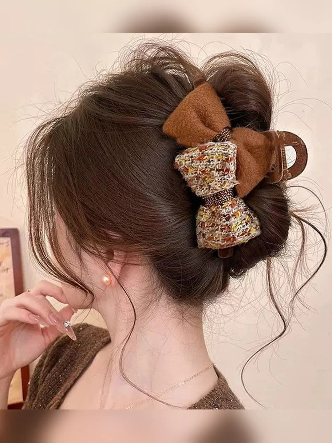 Caramel pumpkin bow 13 cm