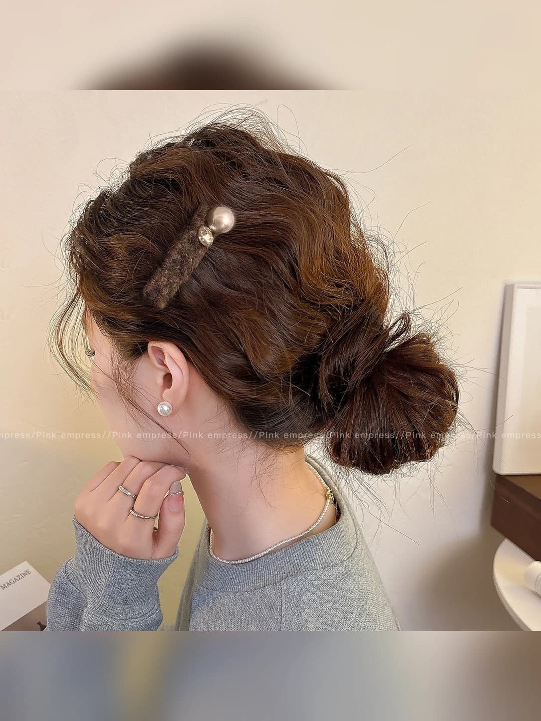 9# Coffee hair clip ~ 8 cm