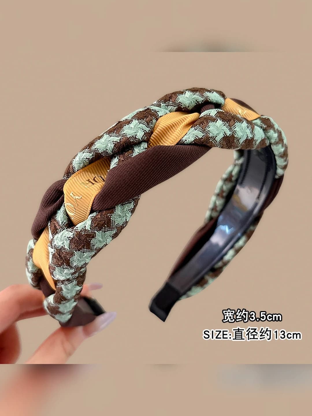 Coffee twist headband 4cm