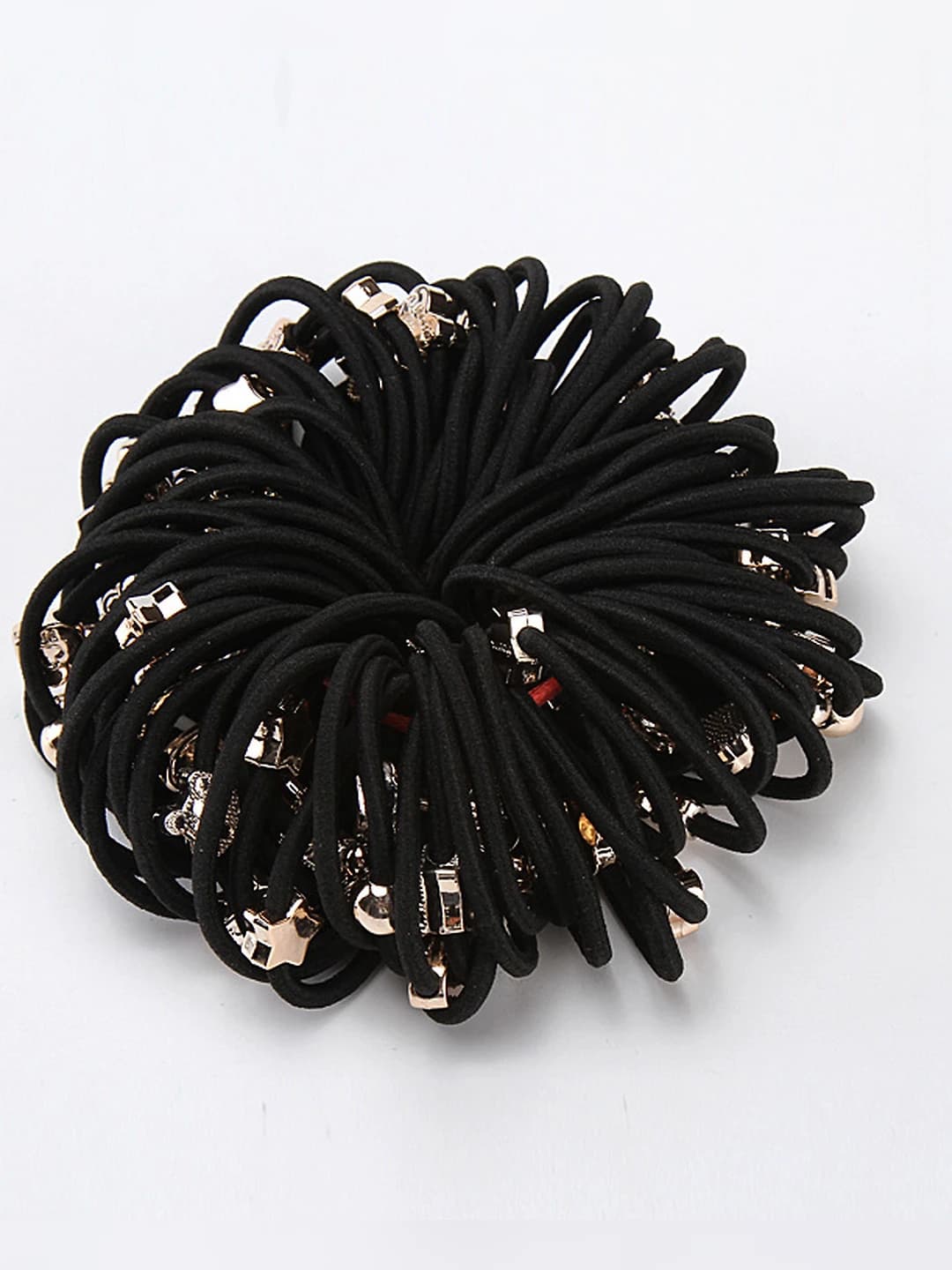 Women's hair ties in Korean style, black, stretch