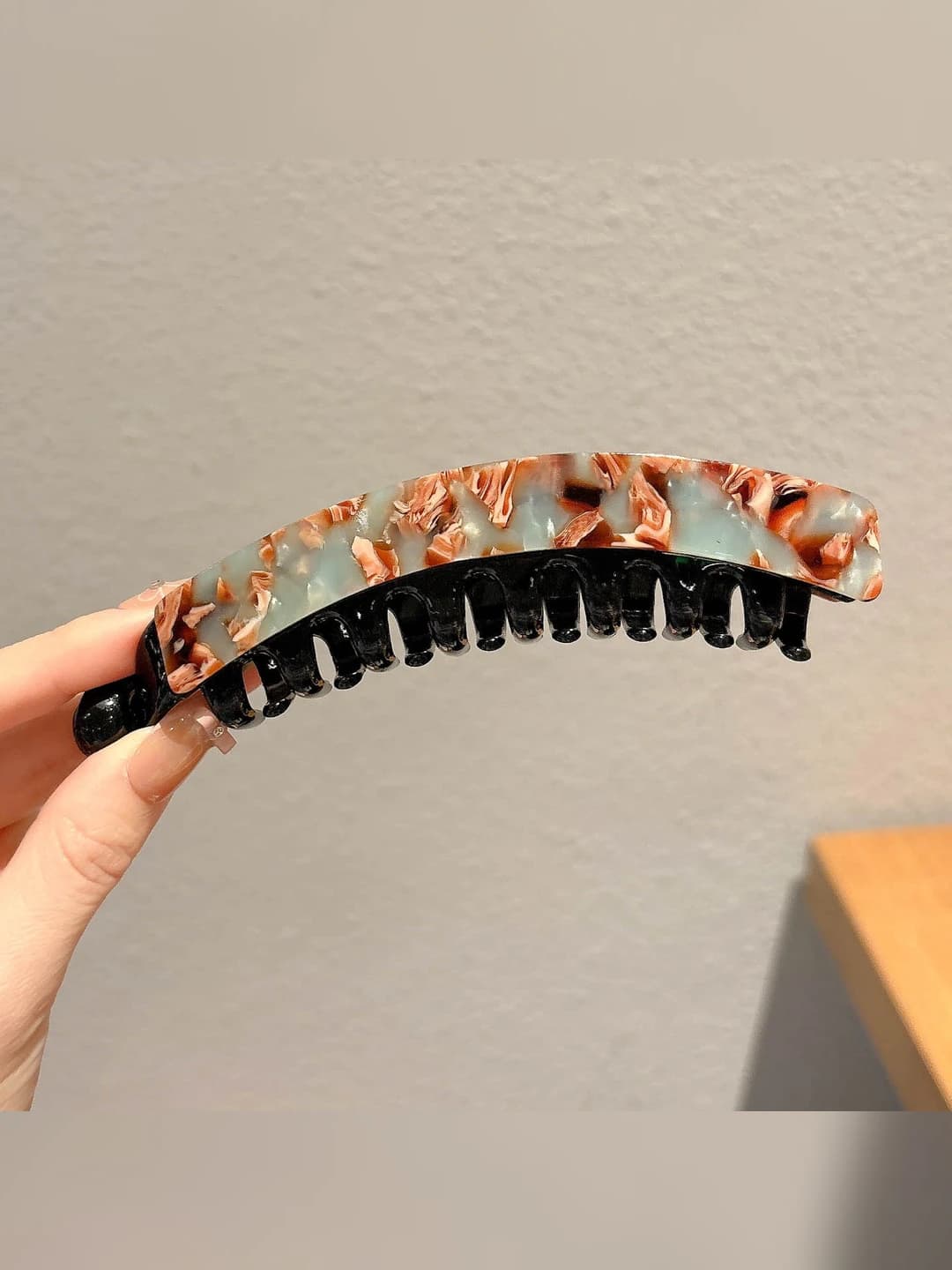 4# Large banana clip [Teal brown] approx. 13 sm