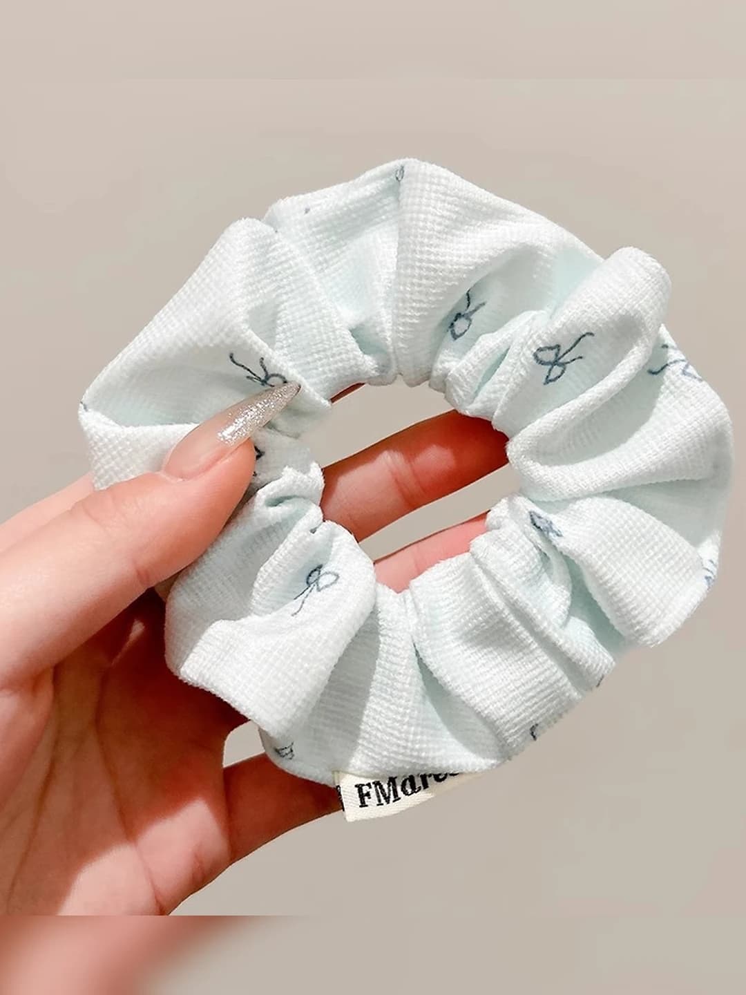Corduroy bow hair tie