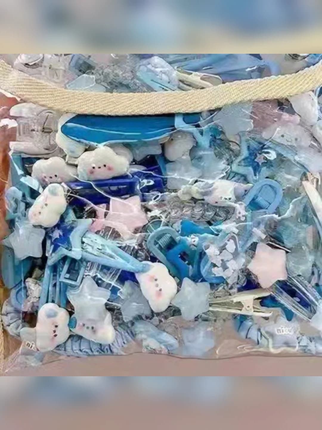 Синие зажимы 50 шт (малые)