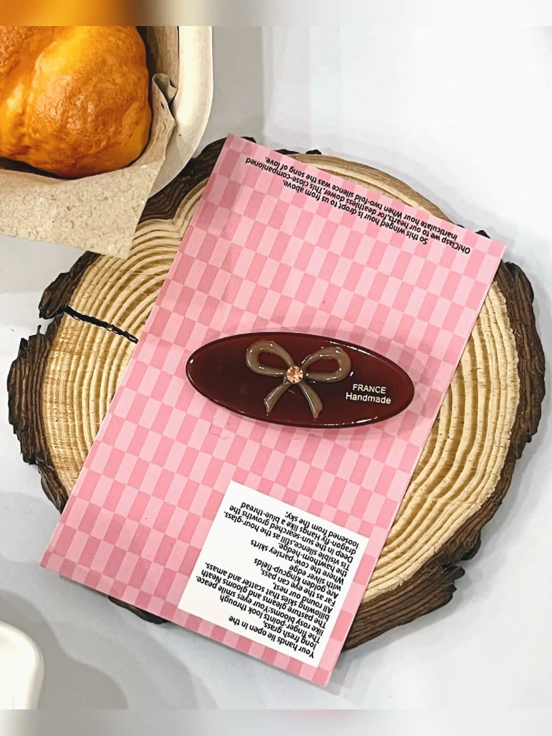 Diamond oval clip - Coffee