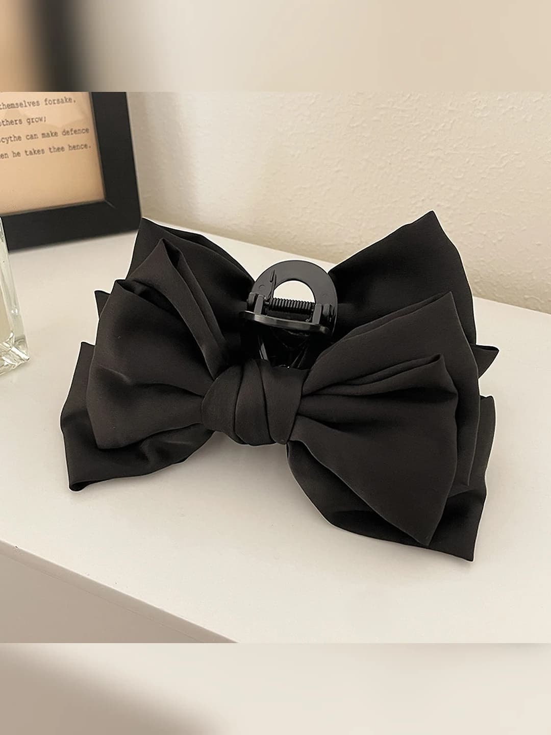 1# Black triple-layer bow 13 cm