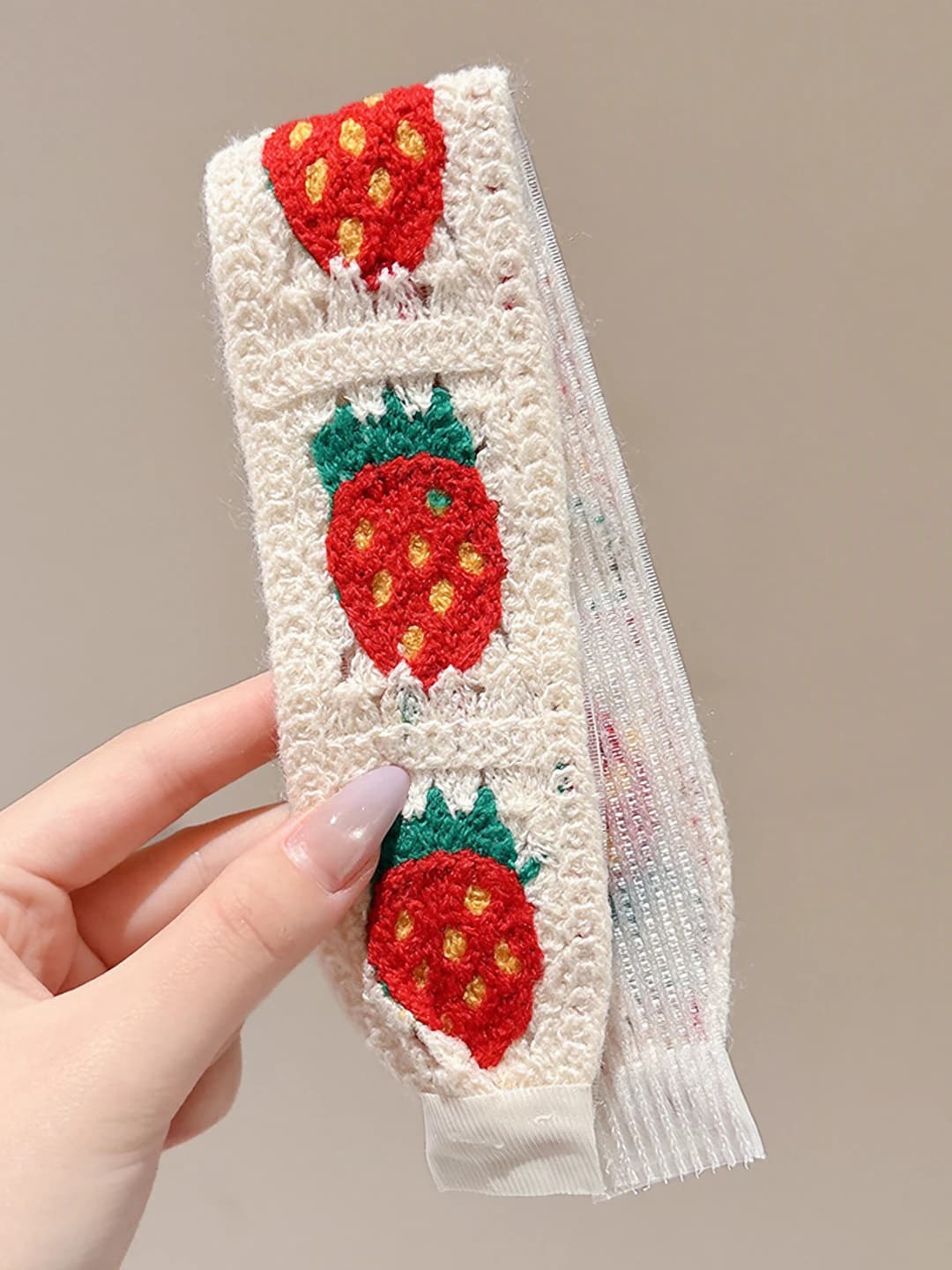 Beige red strawberry