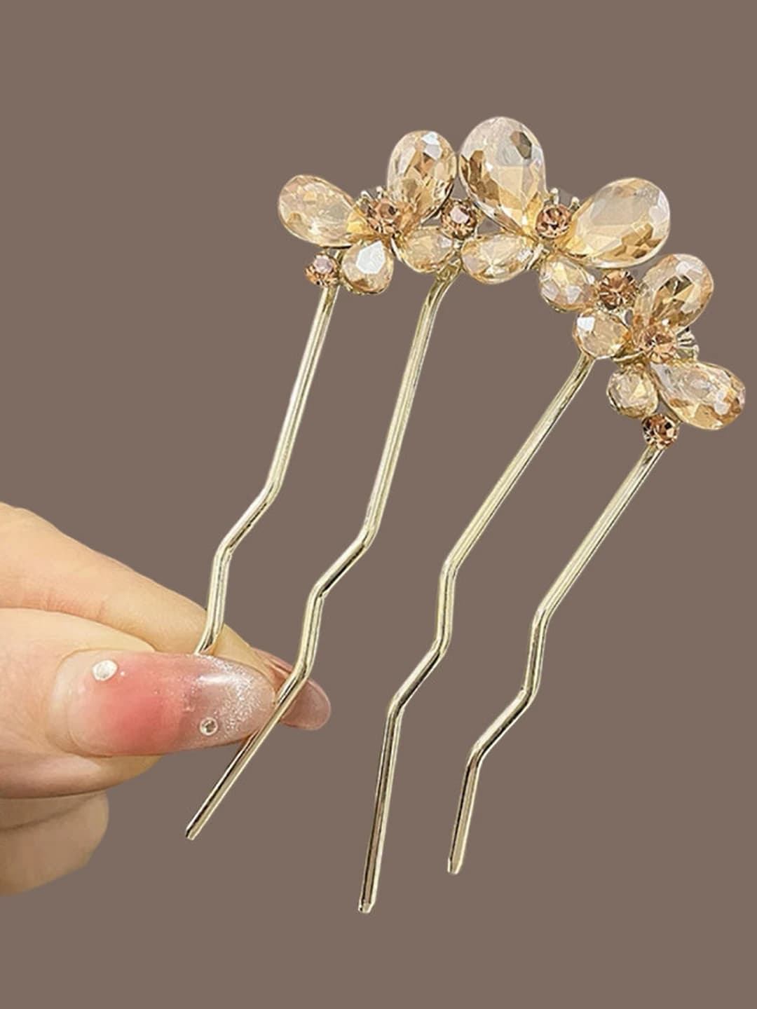 Gold butterfly comb 8.5 cm