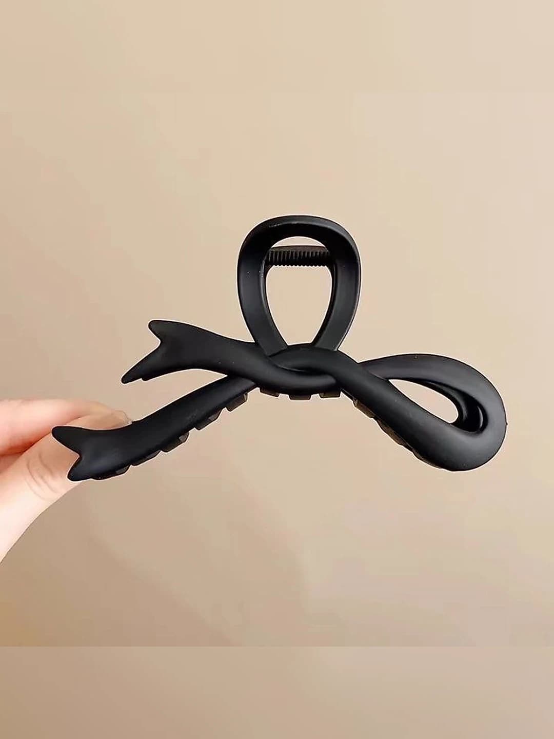 5# Матовый чёрный бантик зажим 11cm
