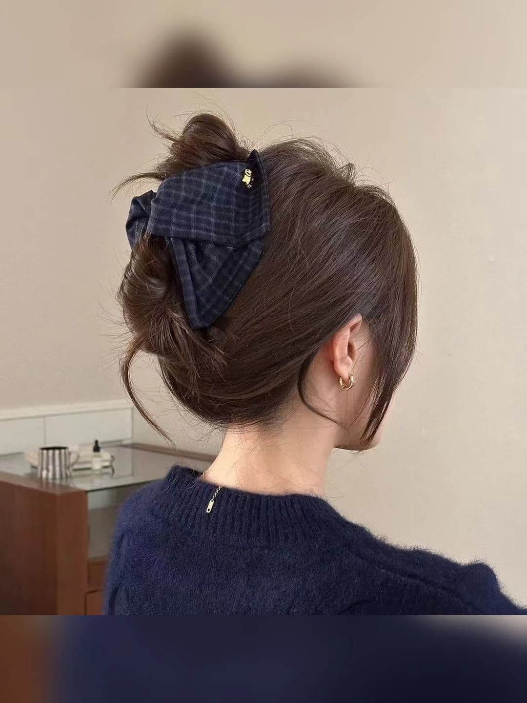 Navy, plaid, 13 cm