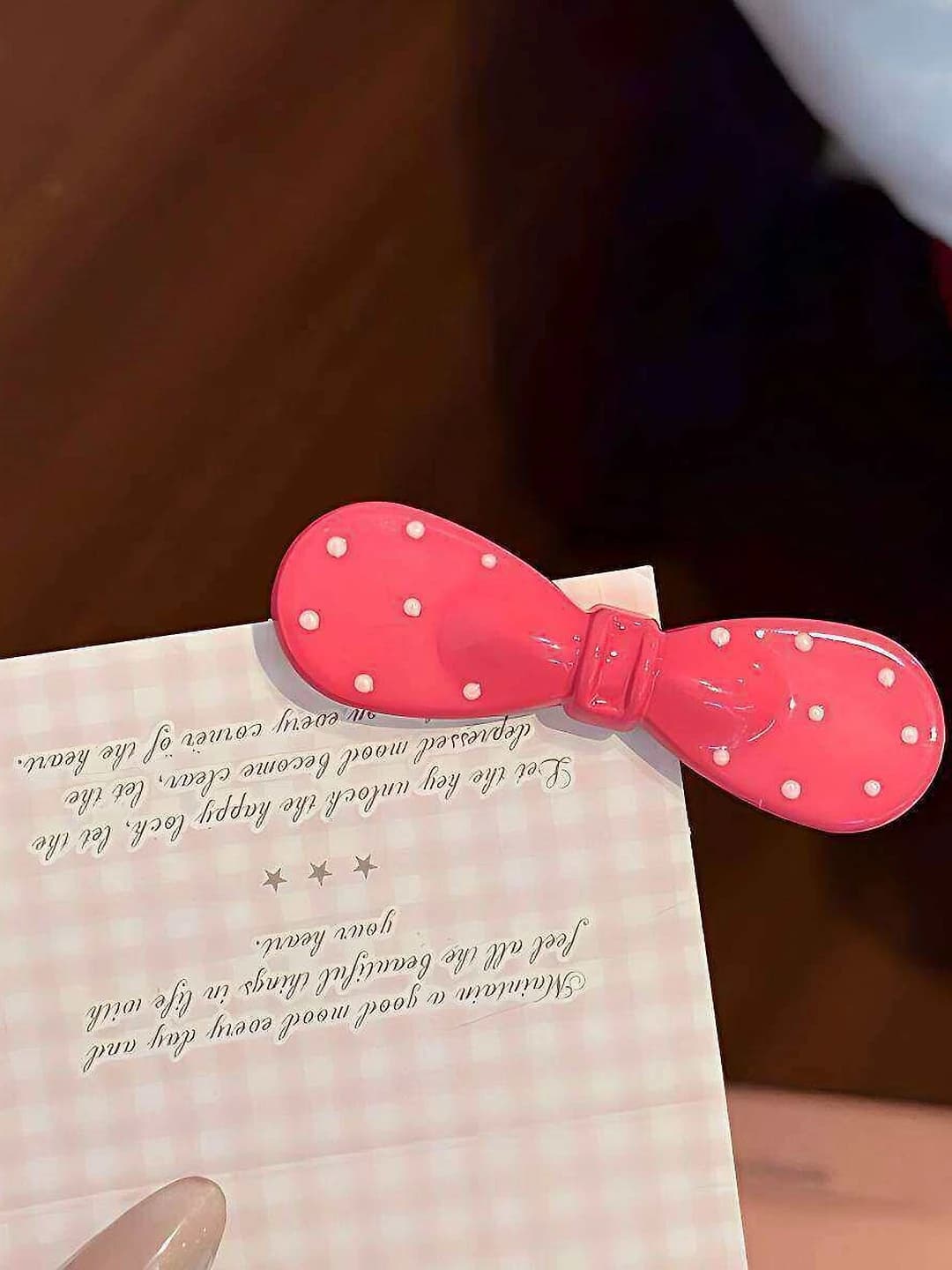 2# Macaron bow hair clip - Pink