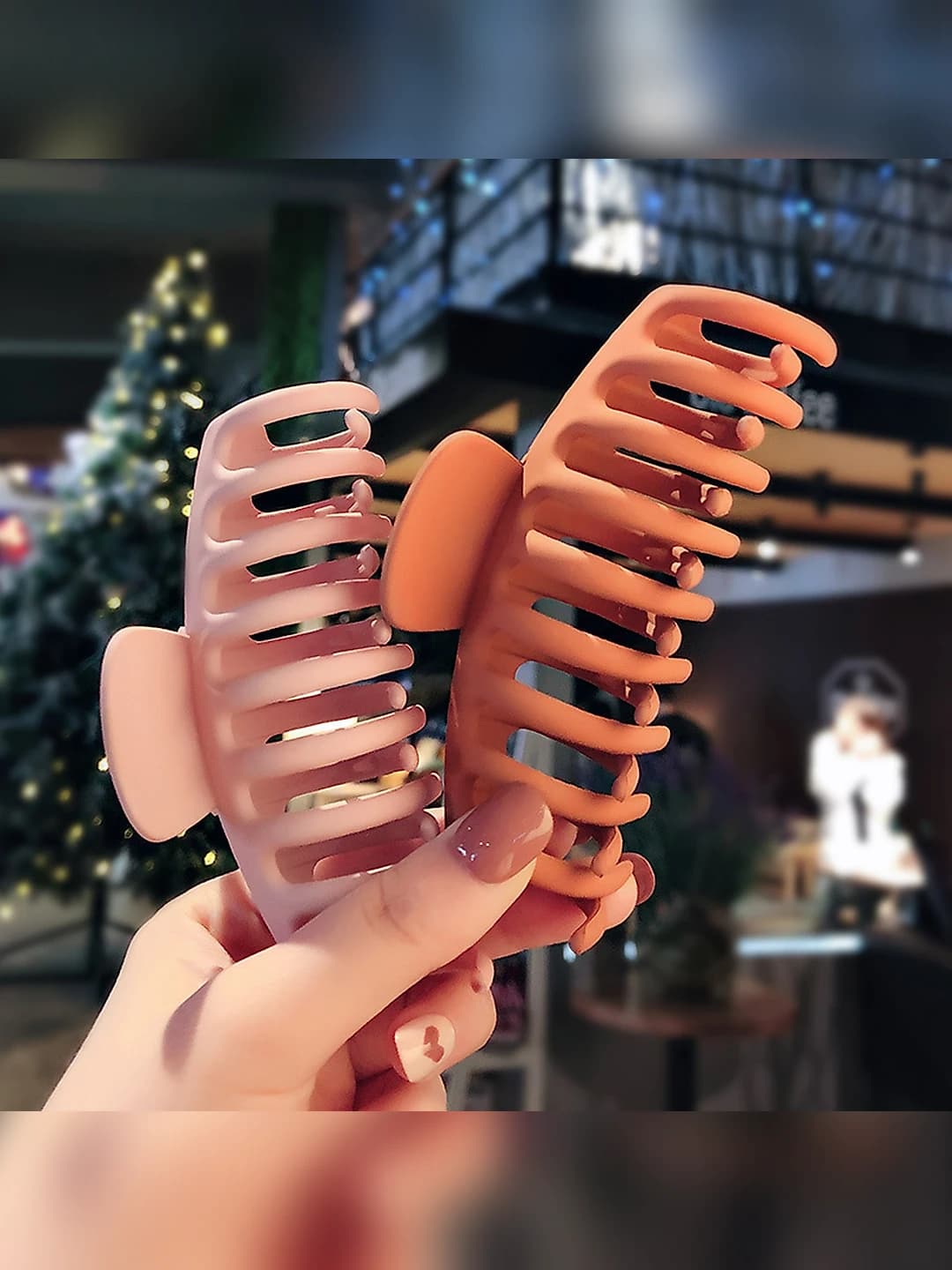 Women's hair clips and combs: large size, plastic, candy colors, Korean style