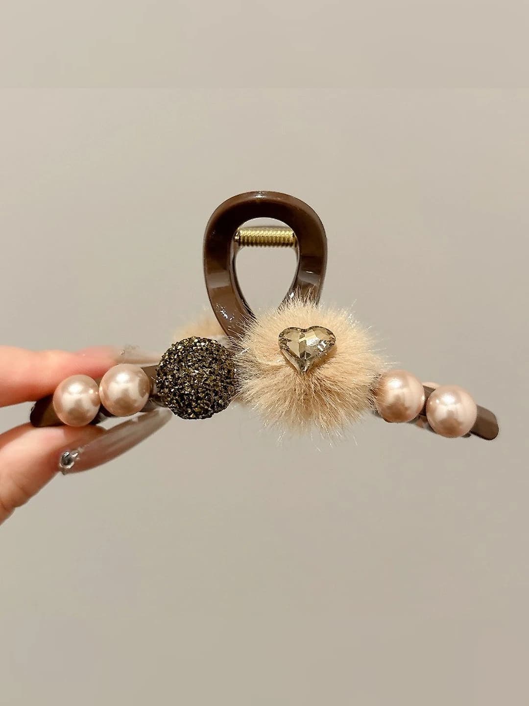 15# Coffee heart diamond ball fur 11 cm