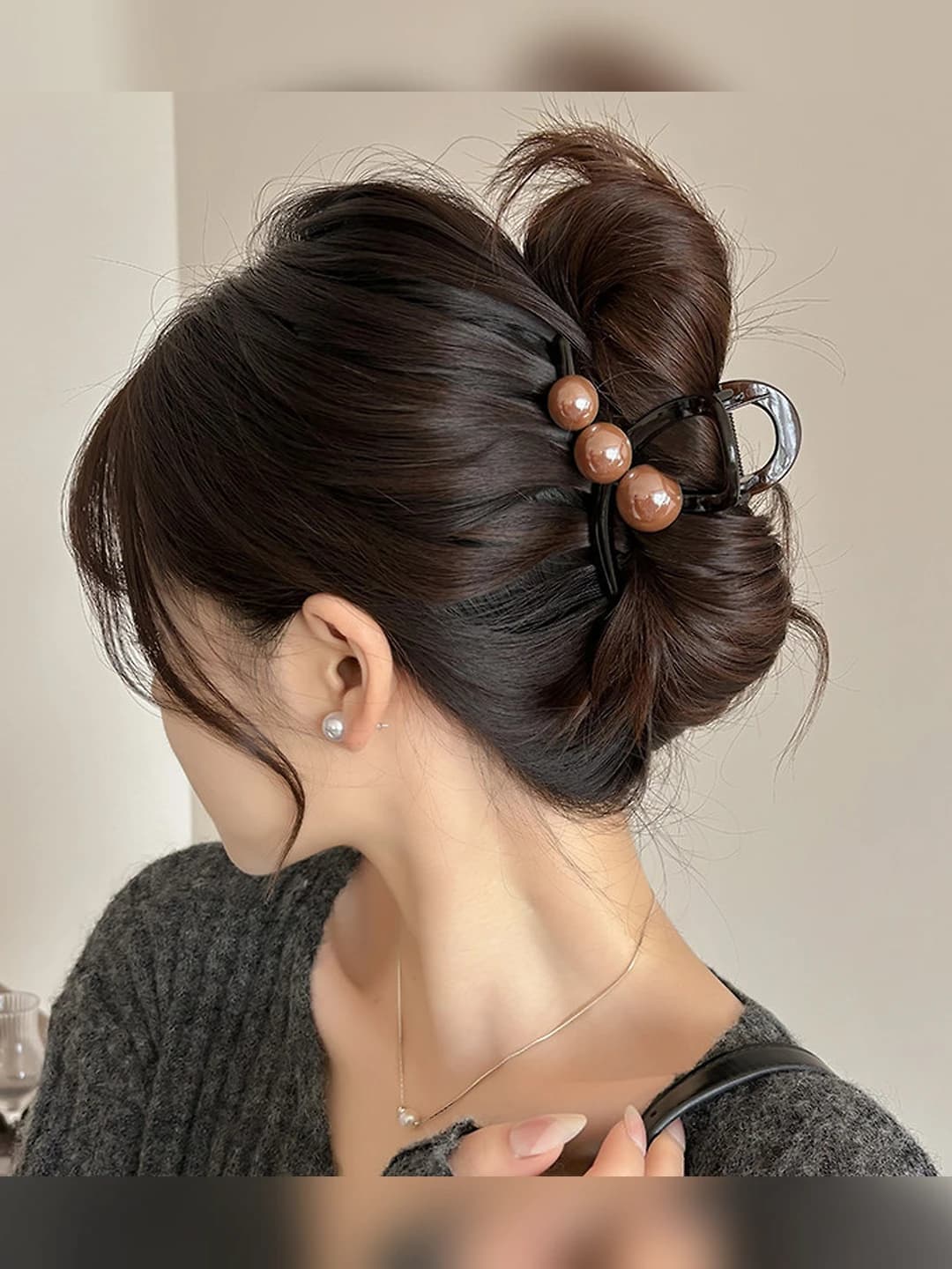 3# Прозрачный серый, 8 см, светлый кофе