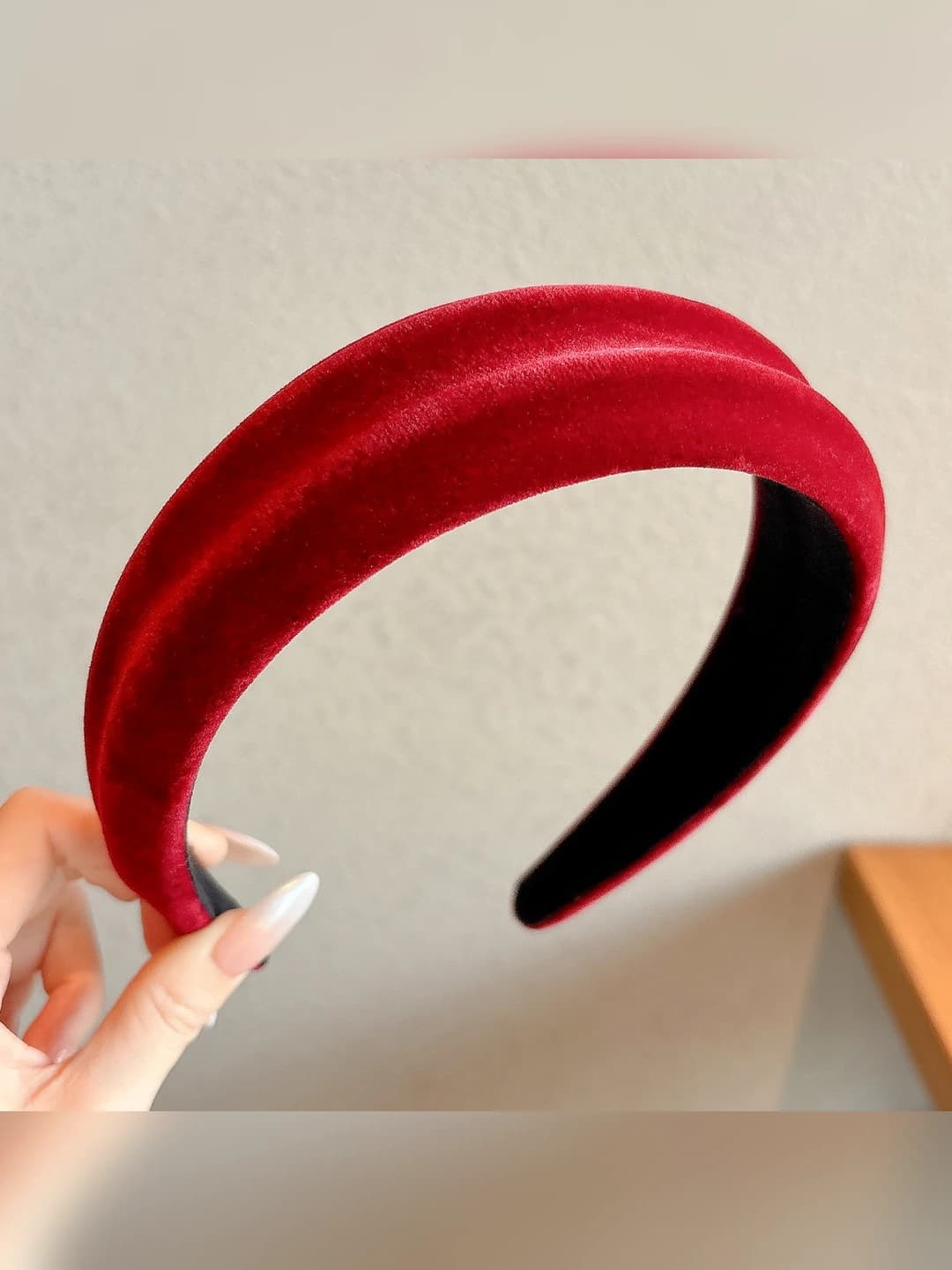 Wine red double rod headband 4.5cm