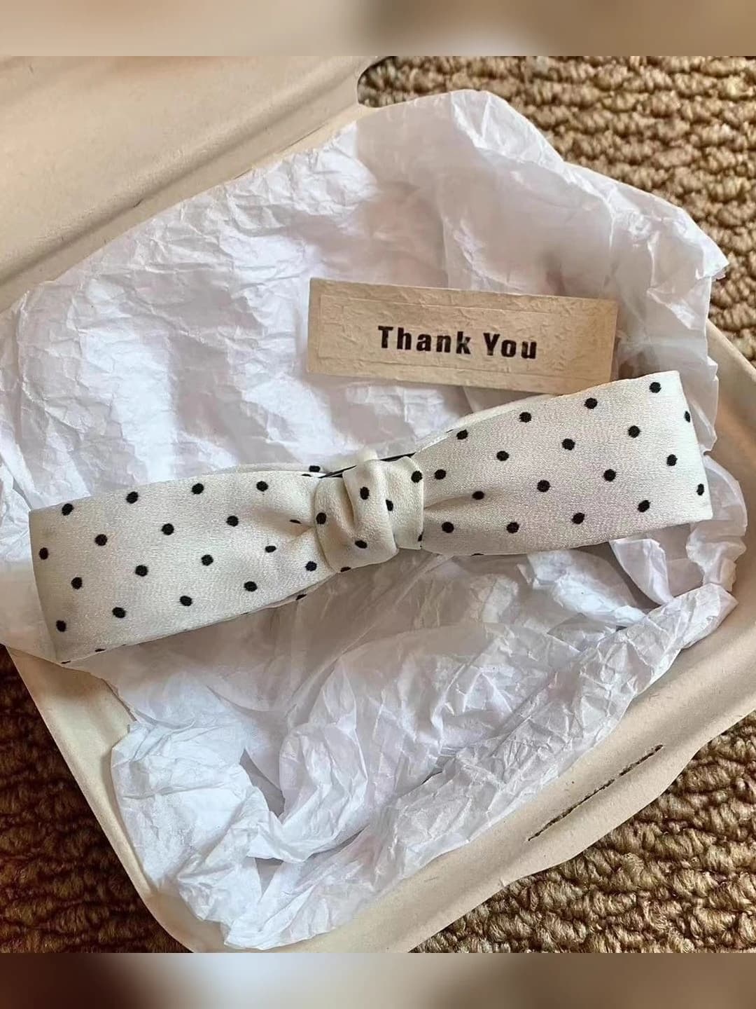 1# Off-white polka dot banana clip - 10 cm