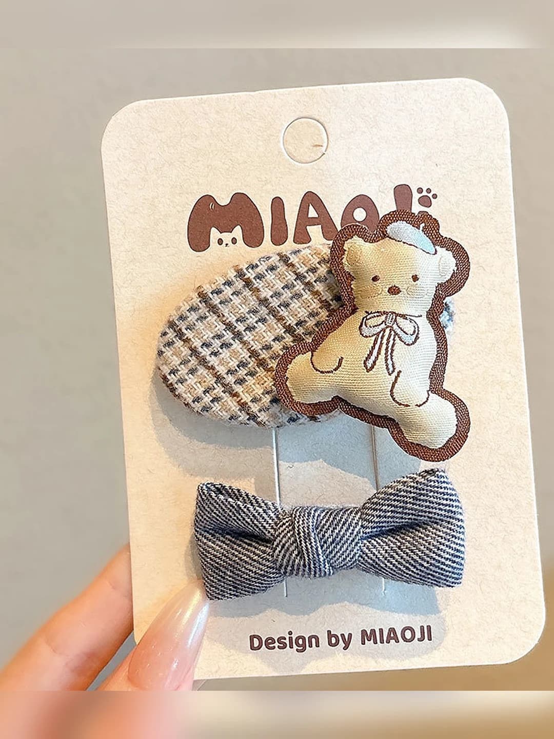1# Grey-Blue Knot College Bear - 6 cm/5.5 cm