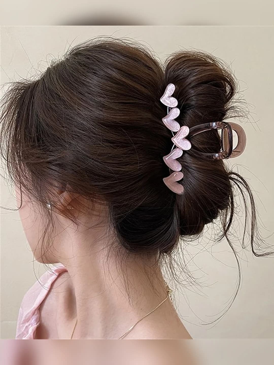 Light pink heart clip 8 cm