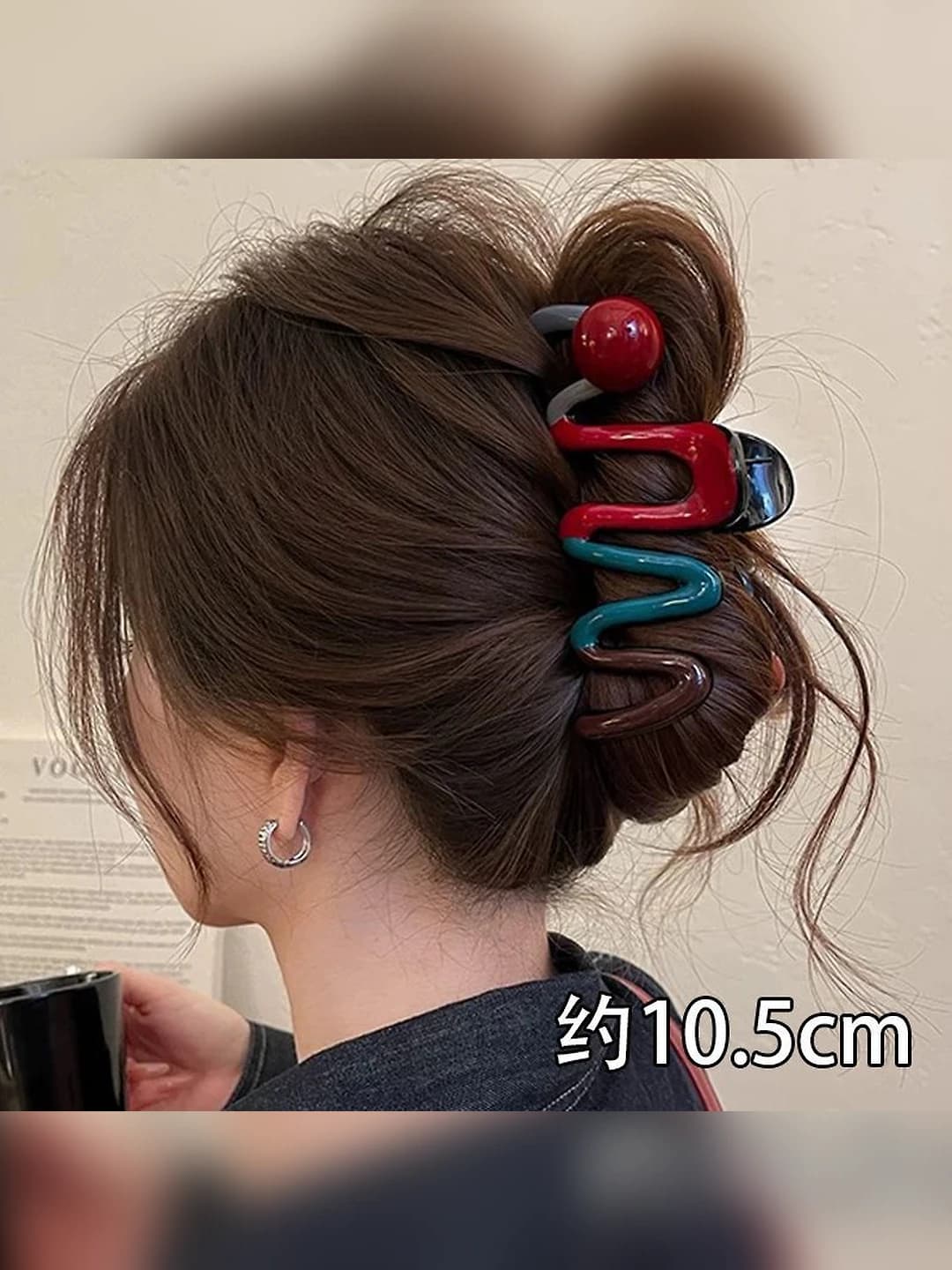14# Red pearl colour-block clip 11cm
