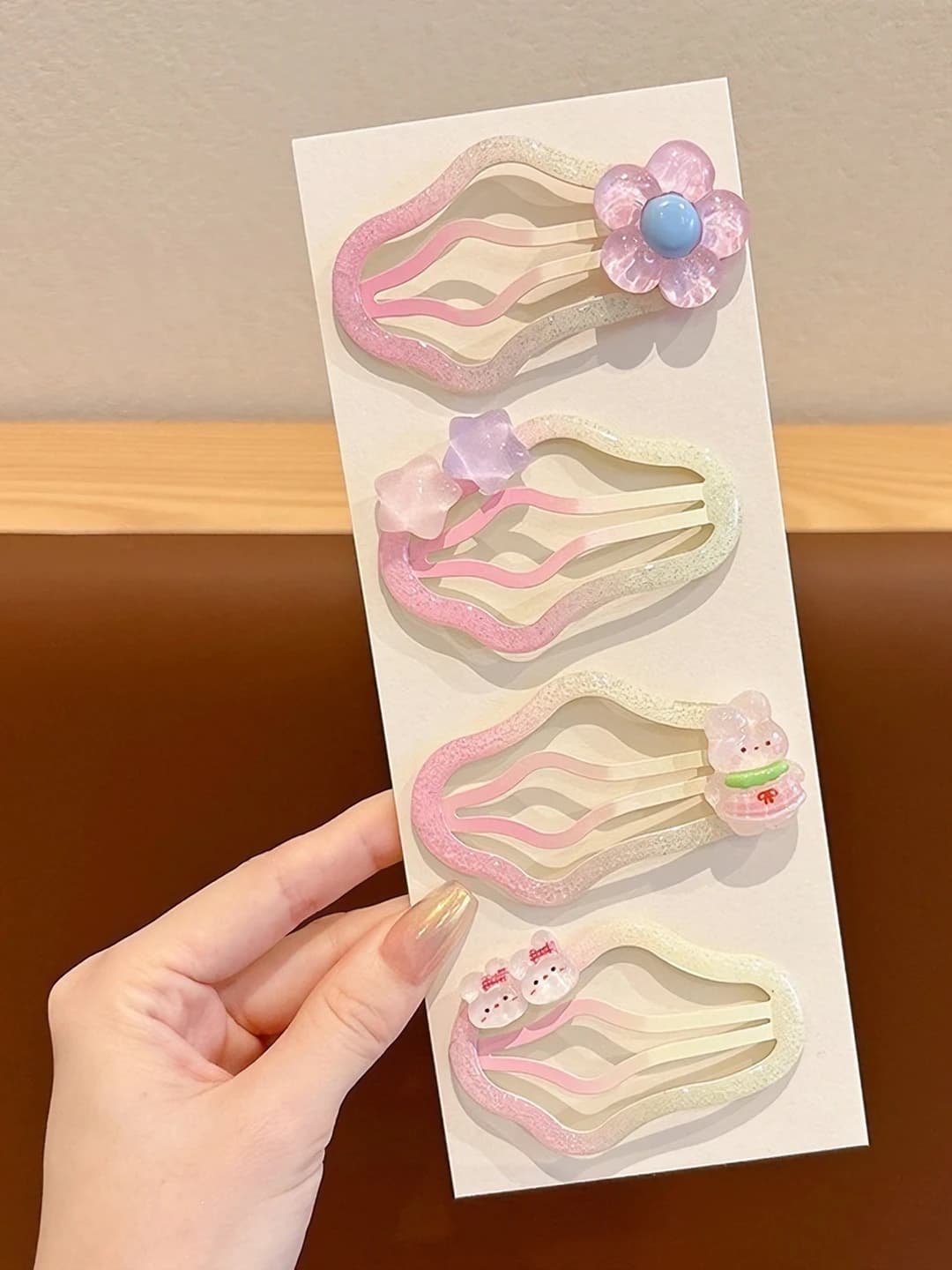 1# Pink, 4 pcs, length 7 cm