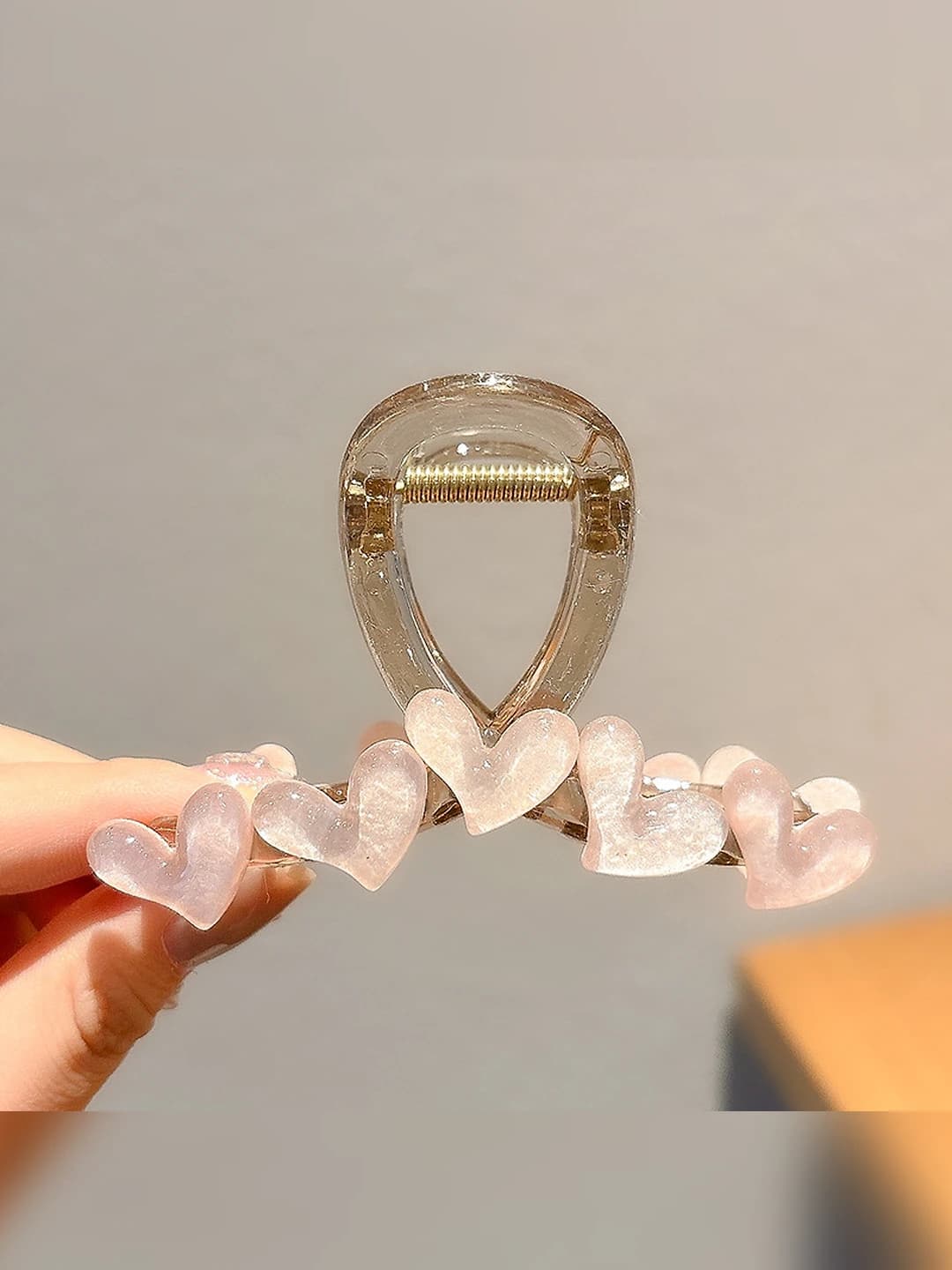 Light pink heart clip 8 cm