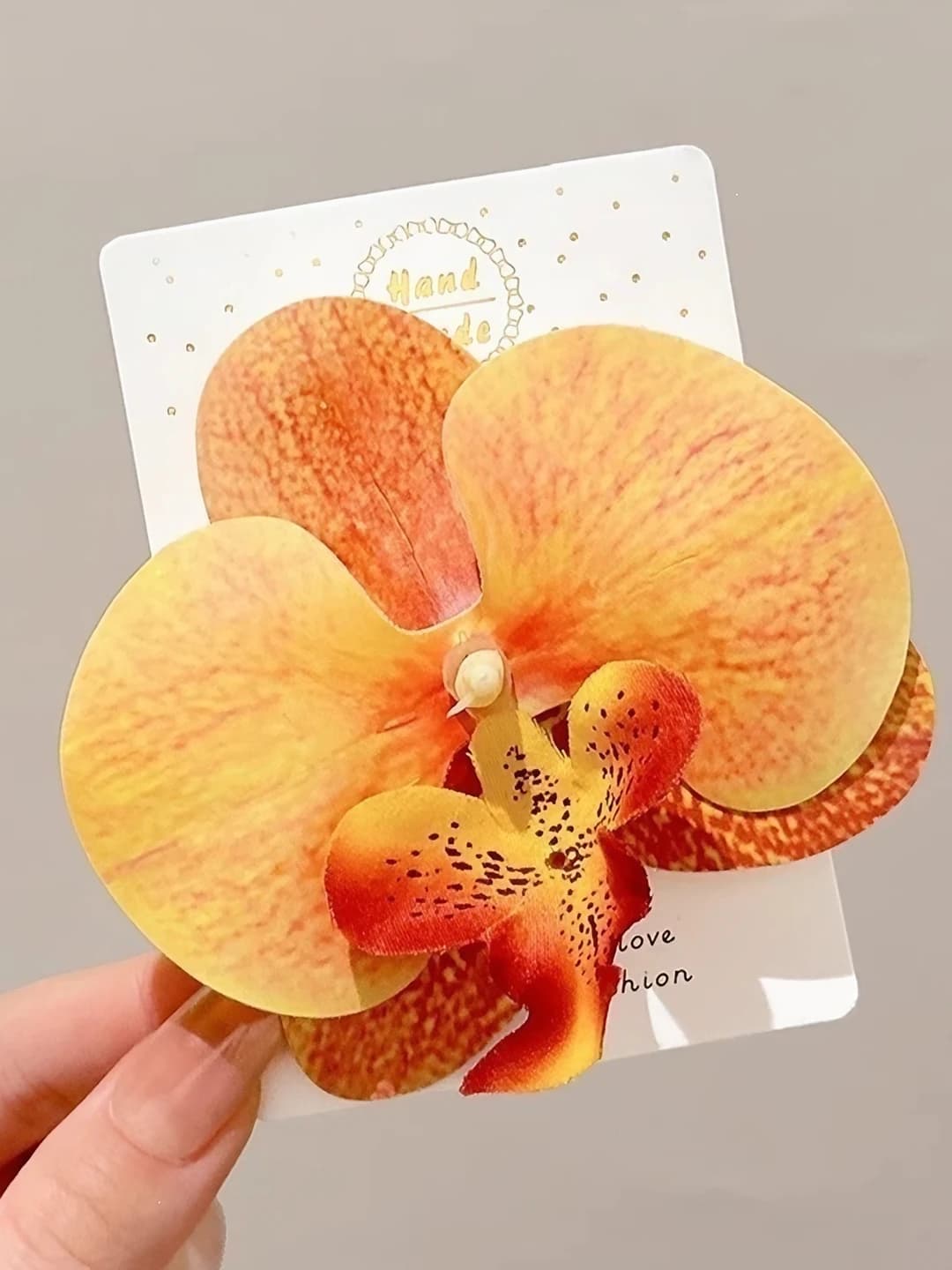 2# To'q sariq 3D phalaenopsis 9 sm