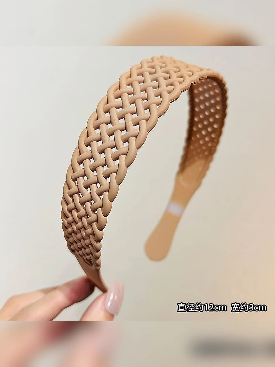 Wide milk coffee headband - acrylic - approx 11 cm