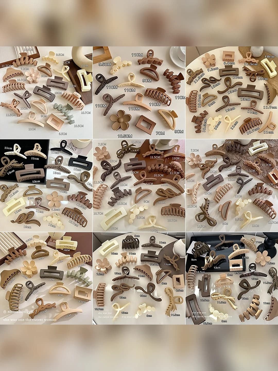 Women's hair clips and combs: large size, handmade, mixed material, bow and irregular design elements, playful style