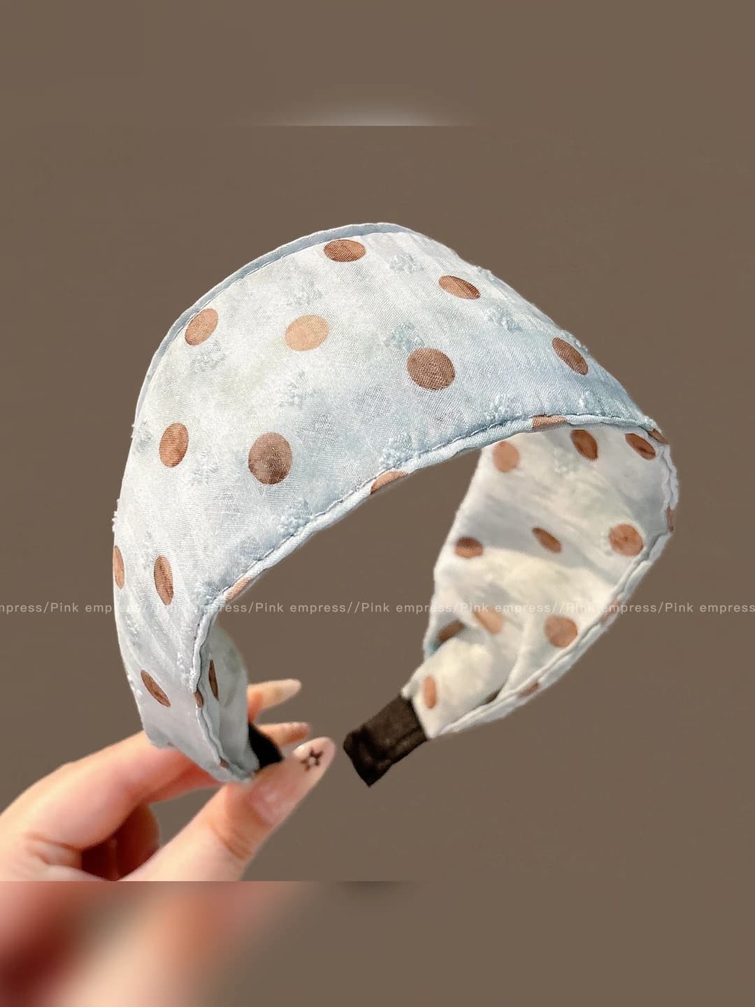 Coffee polka dot, 6.5 cm, fabric