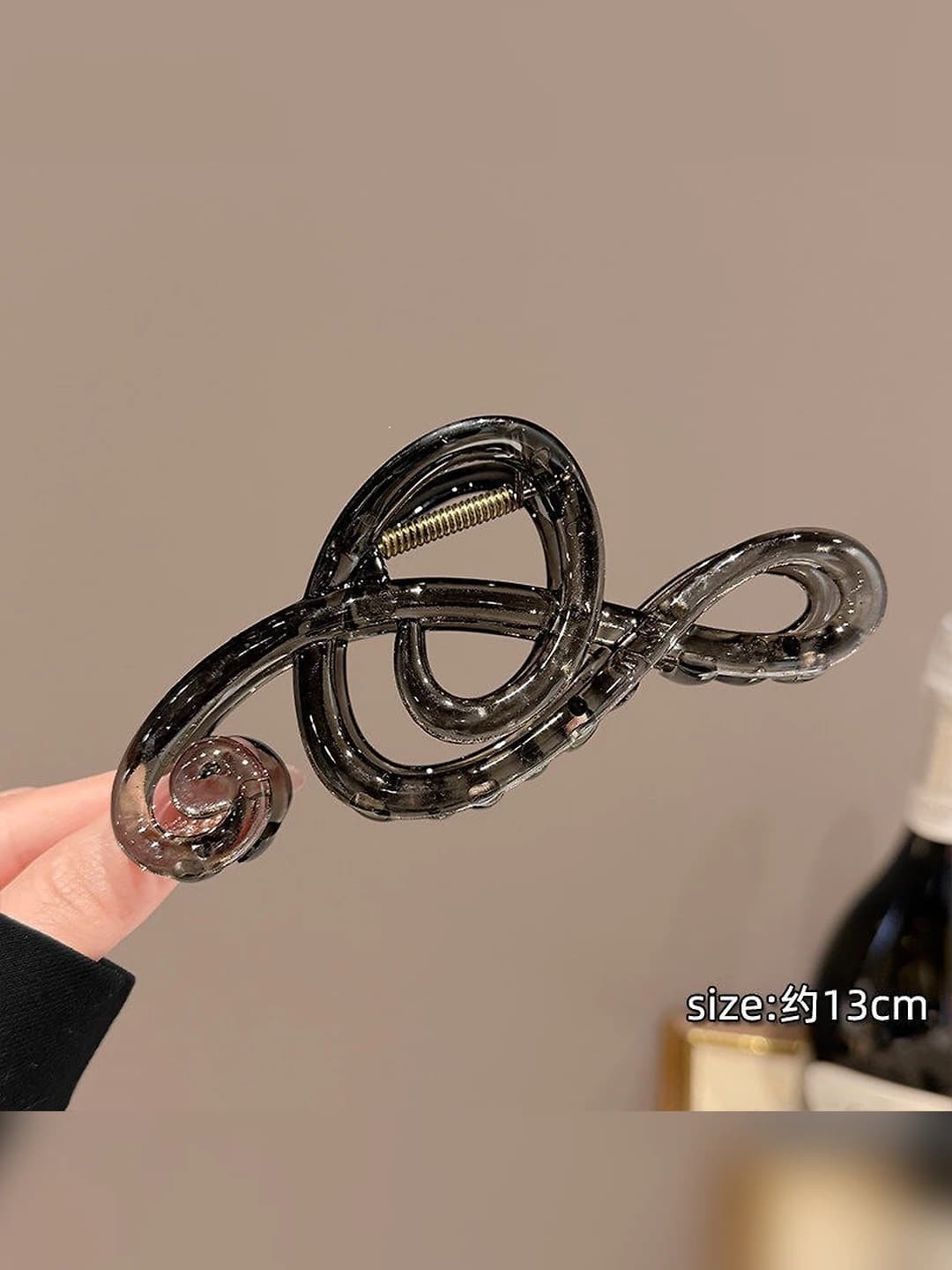 Music clip clear tea grey ~13 cm