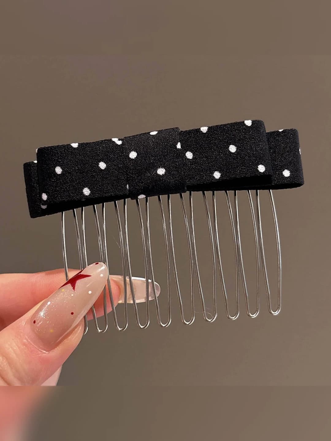 2# Black, polka dot, 7.5 cm