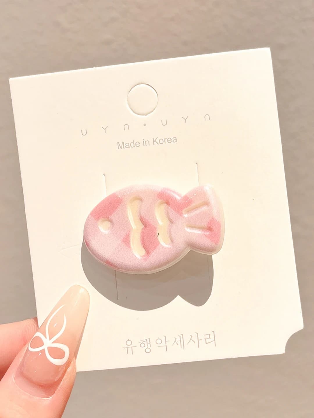 Pink fish hair clip