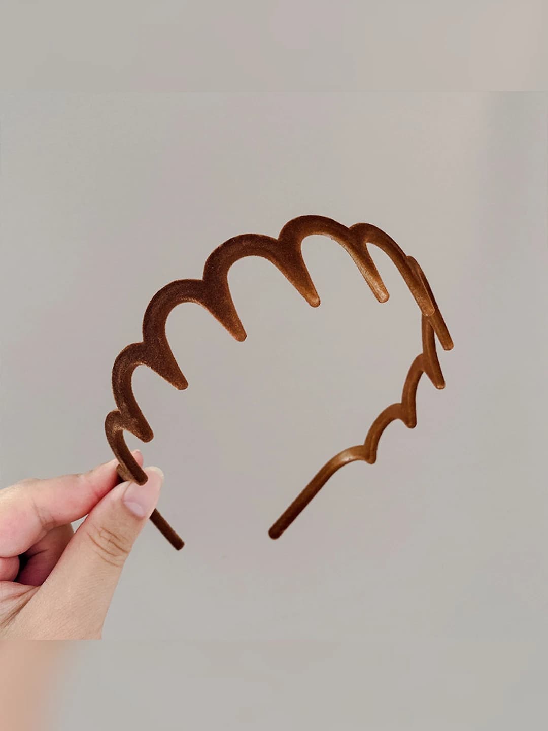 Flocked coffee headband
