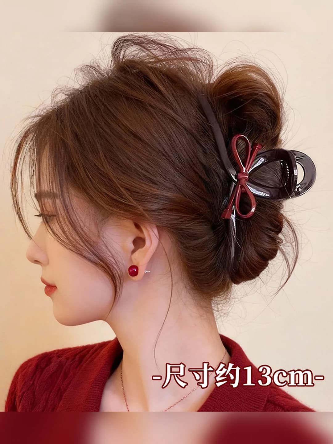 4#1# Qizil bow ikki tomon 6cm