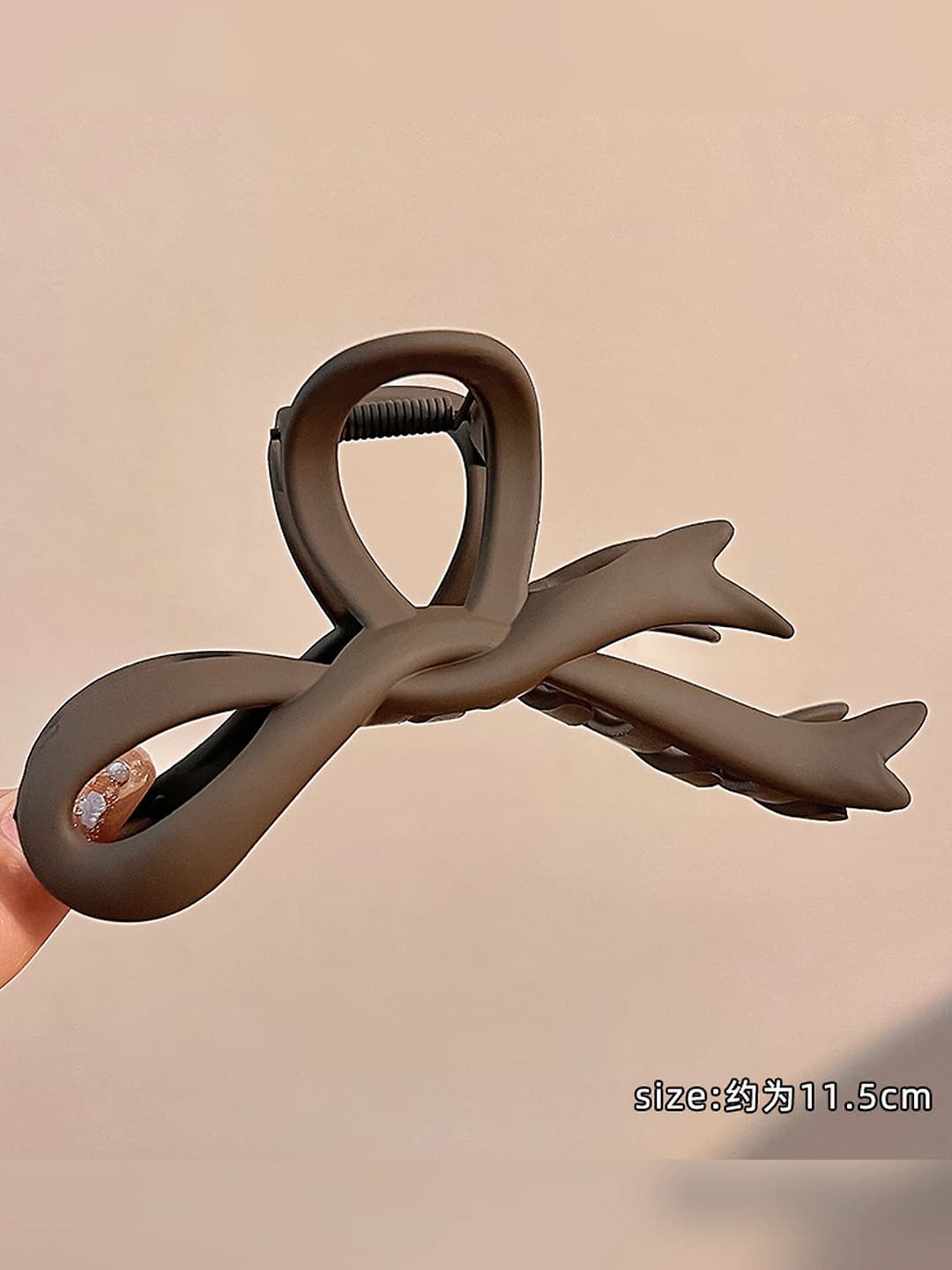 30 To'q kofe rang baqara dumi qisqich - 11.5cm