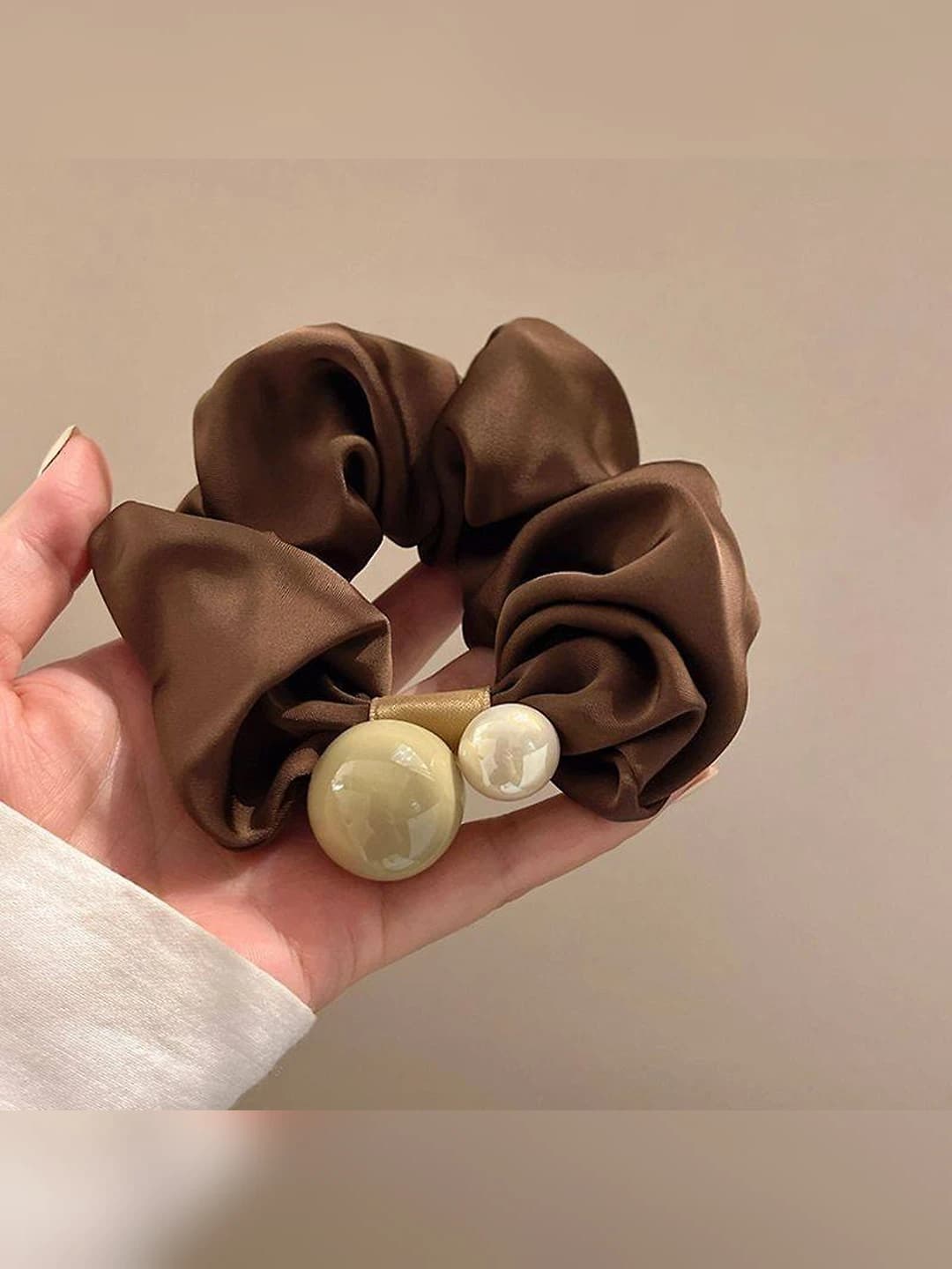 1# Dark coffee large hair tie 8 cm
