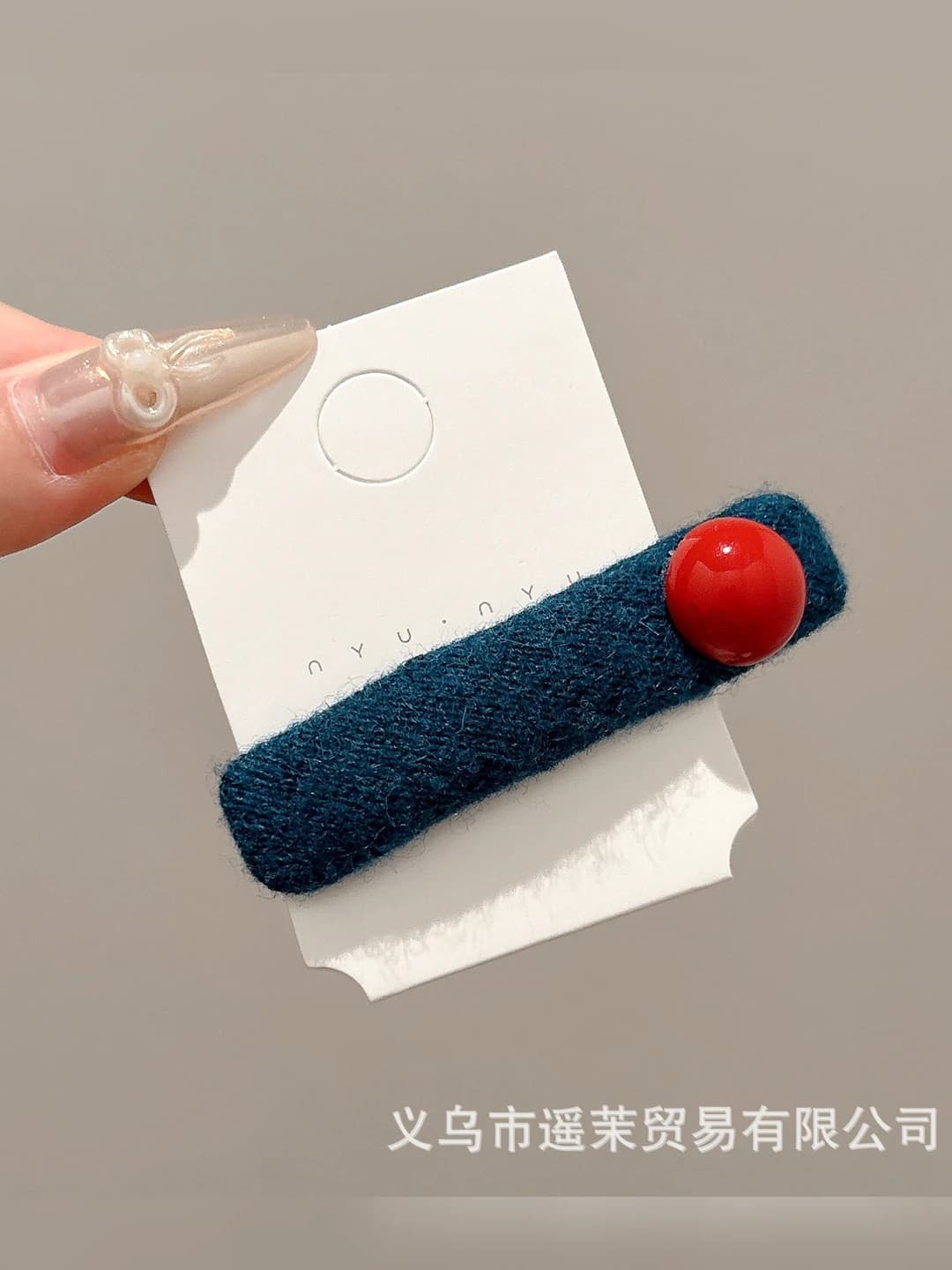 1# Blue ball hair clip (single) 7 cm