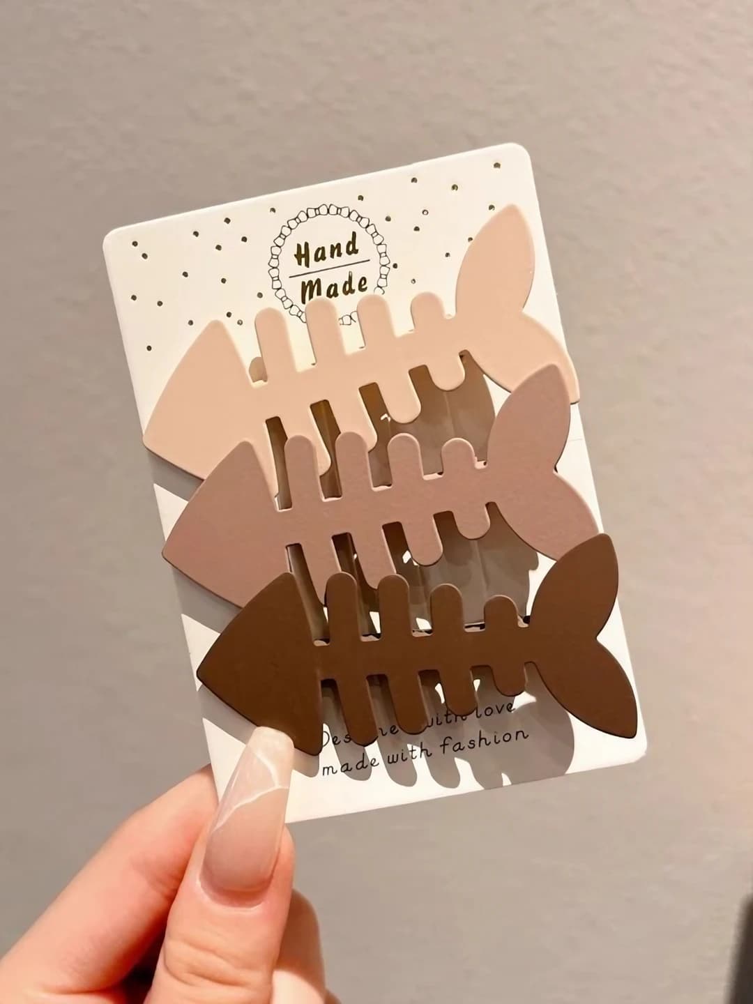 Coffee gradient fishbone, 3 pc, 7 cm